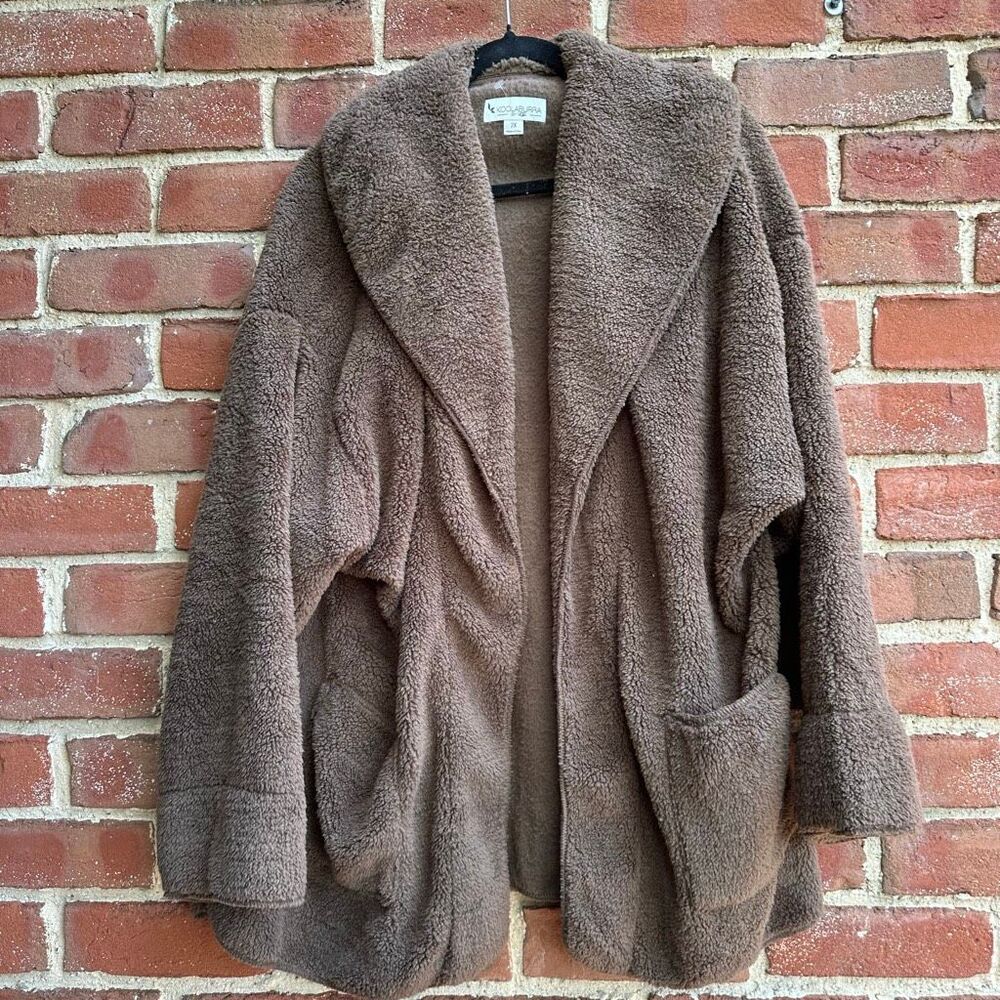 Koolaburra by UGG Sherpa Fleece Shawl Collar Cardigan jacket brown 2X NEW - Picture 2 of 5